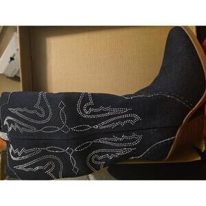 SUGAR Womens Denim and Rhinestone Boot Size 6.5